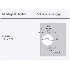 Charnière Intermat 9935 - Base : 18 Mm - Montage : En Applique - HETTICH - Entraxe : 52 Mm -HETTICH Soldes 13479860 5