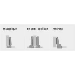 Intermat 9904 95° Porte Verre - Base : 11 Mm - Coudure : 0 Mm - Montage : En Applique - HETTICH - Epaisseur Porte Maxi : 6,5 Mm -HETTICH Soldes 13480804 4