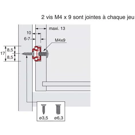 Coulisse à Billes Ka 1730 Hauteur 17 - Longueur : 217 Mm - Pour Tiroir De Profondeur : 350 Mm - HETTICH 4 Coulisse à Billes Ka 1730 Hauteur 17 - Longueur : 217 Mm - Pour Tiroir De Profondeur : 350 Mm - HETTICH – Image 2