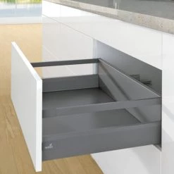 Tiroir Casserolier En Kit - Hauteur 94 Mm (186 Mm Avec Bandeaux) - Arcitech - Décor : Blanc - Longueur : 450 Mm - HETTICH - Sens : Droit + Gauche -HETTICH Soldes 13482878 3