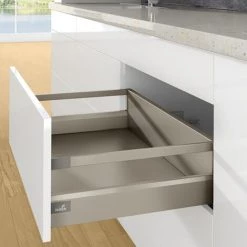 Tiroir Casserolier En Kit - Hauteur 94 Mm (186 Mm Avec Bandeaux) - Arcitech - Décor : Blanc - Longueur : 450 Mm - HETTICH - Sens : Droit + Gauche -HETTICH Soldes 13482878 4