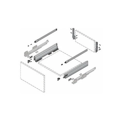 Tiroir Casserolier En Kit - Hauteur 94 (282 Mm Avec Bandeaux) - Décor : Anthracite - Longueur : 400 Mm - HETTICH - Version : Casserolier Avec Bandeaux 7 Tiroir Casserolier En Kit - Hauteur 94 (282 Mm Avec Bandeaux) - Décor : Anthracite - Longueur : 400 Mm - HETTICH - Version : Casserolier Avec Bandeaux – Image 5