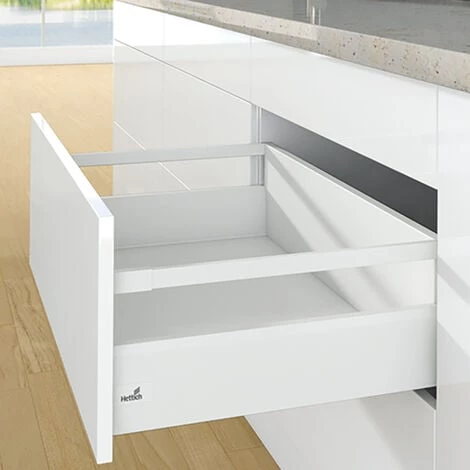 Tiroir Casserolier En Kit - Hauteur 126 Mm (218 Mm Avec Bandeaux) - Arcitech - Décor : Anthracite - Longueur : 450 Mm - HETTICH - Sens : Droit + Gauche 4 Tiroir Casserolier En Kit - Hauteur 126 Mm (218 Mm Avec Bandeaux) - Arcitech - Décor : Anthracite - Longueur : 450 Mm - HETTICH - Sens : Droit + Gauche – Image 2