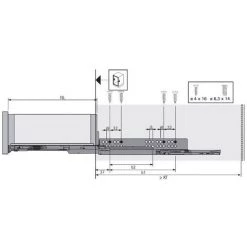 Coulisse Bois Quadro 4d V6 Silent System - Profondeur Intérieur De Caisson Mini : 313 Mm - Longueur : 300 Mm - HETTICH - Montage : Sous Tiroir -HETTICH Soldes 13486826 4