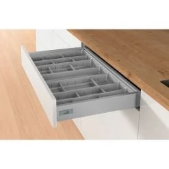 Range-couverts Orgatray 590 Gris - Largeur : 507 Mm - Pour Caisson De Largeur : 600 Mm - HETTICH - Matériau : Plastique