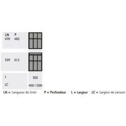 Range Couverts Orgatray 490 Gris - Décor : Argent - Pour Tiroir De Profondeur : 520 Mm - HETTICH - Pour Tiroir De Largeur Mini : 450 Mm -HETTICH Soldes 13488522 3