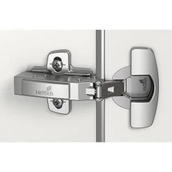 Charnière Sensys Porte Fine 8646i Amortie - Coudure : 16 Mm - Décor : Noir Obsidien - Entraxe : 52 Mm - Fixation : A Visser - Montage : Intérieur - Version : TH52 - HETTICH - Epaisseur Porte Mini : 10 Mm