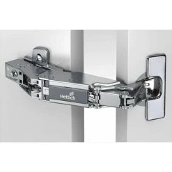 HETTICH Charnière Intermat 8687 165° - Amortisseur : Sans - Coudure : 0 Mm - Décor : Nickelé - Diametre Boîtier : 35 Mm - Entraxe : 52 Mm - Epaisseur Porte Maxi : 32 Mm - Epaisseur Porte Mini : 15 Mm - Fixat - Diametre Boîtier : 35 Mm