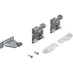 HETTICH Kit Coulisse De Porte Supérieur Topline 27 2 Ou 3 Portes - Charge Maxi Par Vantail : 25 Kg - Garniture : Pour 2 Vantaux - Hauteur Maxi : 2000 Mm - Largeur Maxi : 1750 Mm - Largeur Mini : 500 Mm - HET - Largeur Maxi : 1750 Mm