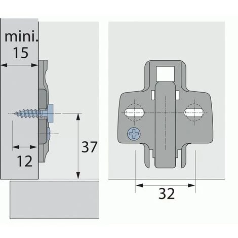 HETTICH Embases Cruciformes Pour Charnières Invisibles Sensys - à Excentrique - Pour Ferrures D Angle - Vis Prémontées X200 4 HETTICH Embases Cruciformes Pour Charnières Invisibles Sensys - à Excentrique - Pour Ferrures D Angle - Vis Prémontées X200 – Image 2