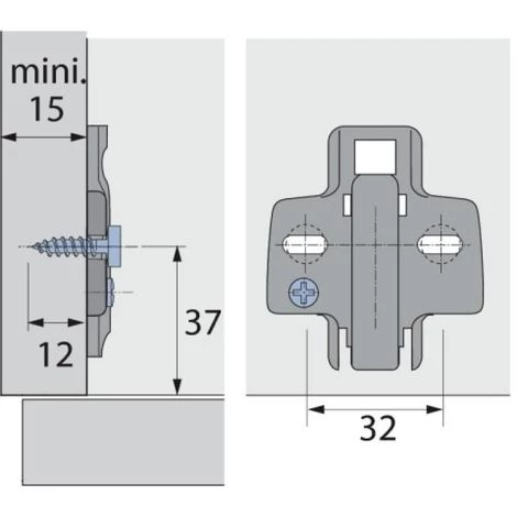 HETTICH Embases Cruciformes Pour Charnières Invisibles Sensys - à Excentrique - Pour Ferrures D Angle - Vis Prémontées X200 5 HETTICH Embases Cruciformes Pour Charnières Invisibles Sensys - à Excentrique - Pour Ferrures D Angle - Vis Prémontées X200 – Image 3