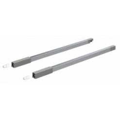 HETTICH Tringles Longeur 620 Argentées + Fixations Avant à Visser, Kit