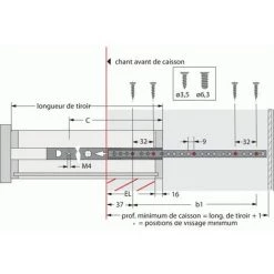 HETTICH COULISSE KA 1730 ZING 500 -HETTICH Soldes 24789425 4