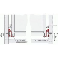 HETTICH COULISSE FR 402 BLC 550MM -HETTICH Soldes 24971354 2