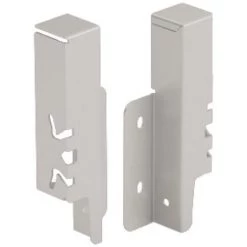 HETTICH Kit De Raccords De Paroi Arrière Droit / Gauche Hauteur 126 Mm Coloris Argent Pour Paroi Arrière Bois Ou Alu