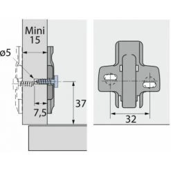 Embase Cruciforme à Visser Hettich Direct Avec Vis Disposées De Manière Asymétrique 8099 D3 Boite De 10 -HETTICH Soldes 25541325 3