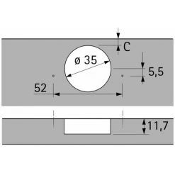 HETTICH Charnière INTERMAT TH 42 à VISSER, Ouverture 110° Charnière 110° à Visser Coudure 9.5mm Charnière 110° à Visser Coudure 9.5mm CG3930390 - CG3930390 -HETTICH Soldes 2681764 2