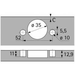 HETTICH Charnière SENSYS Amortis TH 53 à ENFONCER, Ouverture 110° Charnière Sensys 110° à Enfoncer Coudure 0 Charnière Sensys 110° à Enfoncer Coudure 0 CG3930989 - CG3930989 -HETTICH Soldes 2681806 4