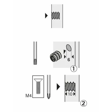 HETTICH Lot De 8 Manchons à Visser Acier Brut HETTICH, L.8 Mm 4 HETTICH Lot De 8 Manchons à Visser Acier Brut HETTICH, L.8 Mm – Image 2