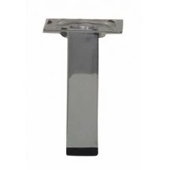 HETTICH Pied De Meuble Carré Fixe Acier Chromé Gris, 10 Cm