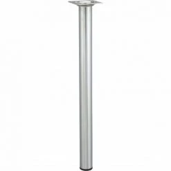 HETTICH Pied De Table Basse Cylindrique Fixe Acier Chromé Gris, 40 Cm