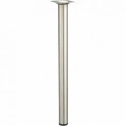 HETTICH Pied De Table Basse Cylindrique Fixe Acier Brossé Gris, 40 Cm