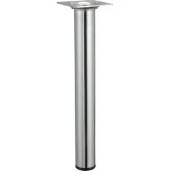 HETTICH Pied Table Basse Cylindrique HETTICH Fixe Acier Chromé Gris