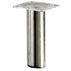 HETTICH Pied De Meuble Cylindrique Fixe Acier Brossé Gris, 10 Cm