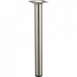 HETTICH Pied De Table Basse Cylindrique Fixe Acier Brossé Gris, 30 Cm