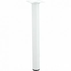 HETTICH Pied De Table Basse Cylindrique Fixe Acier époxy Blanc, 30 Cm