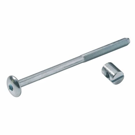 HETTICH Lot De 4 Vis D'assemblage Tête Plate Et Piston Acier Zingué HETTICH, L.100 Mm 3 HETTICH Lot De 4 Vis D'assemblage Tête Plate Et Piston Acier Zingué HETTICH, L.100 Mm