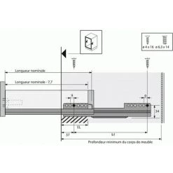 HETTICH Coulisses à Billes Pour Tiroir InnoTech Atira - Charge 25kg - Sortie Partielle - Quadro 25 Stop Control - L 260 Mm -HETTICH Soldes 35439768 2