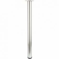 HETTICH Pied De Table Cylindrique Réglable Acier Brossé Gris, De 110 à 113 Cm