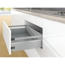 HETTICH Kit Complet Tiroir ArciTech à Casseroles Avec Tringles Profil H126mm Paroi Arrière H186mm Coloris Argenté Longueur 270mm - Argent