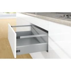 HETTICH Kit Complet Tiroir ArciTech à Casseroles Avec Tringles Profil H126mm Paroi Arrière H250mm Coloris Argenté Longueur 270mm - Argent