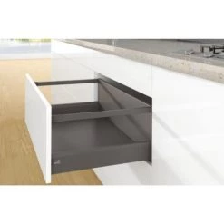 HETTICH Kit Complet Tiroir ArciTech à Casseroles Avec Tringles Profil H94mm Paroi Arrière H250mm Anthracite Longueur 350mm - Anthracite