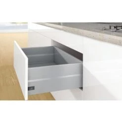 HETTICH Kit Complet Tiroir ArciTech à Casseroles Avec TopSide Profil H126mm Paroi Arrière H218mm Argenté Longueur 450 Mm - Argent