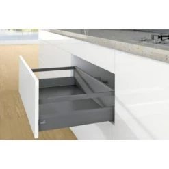 HETTICH Kit Complet Tiroir ArciTech à Casseroles Avec Tringles Profil H94mm Paroi Arrière H186mm Coloris Anthracite L350mm - Anthracite
