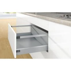 HETTICH Kit Complet Tiroir ArciTech à Casseroles Avec Tringles Profil H94mm Paroi Arrière H250mm Coloris Argenté Longueur 550mm - Argent