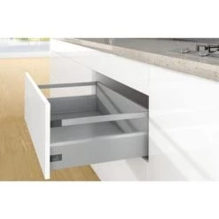 HETTICH Kit Complet Tiroir ArciTech à Casseroles Avec Tringles Profil H126mm Paroi Arrière H218mm Coloris Argenté Longueur 270mm - Argent