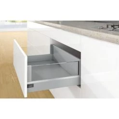 HETTICH Kit Complet Tiroir ArciTech à Casseroles Avec DesignSide Profil H94 Mm Paroi Arrière H218 Mm Argenté Longueur 500 Mm - Argent