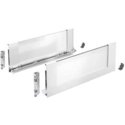 HETTICH Kits Profils Côtés AvanTech YOU Tiroir Casserolier Inlay Hauteur 187 Mm Pronfondeur 350 Mm Blanc - Blanc