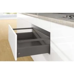 HETTICH Kit Complet Tiroir ArciTech à Casseroles Avec Tringles Profil H126mm Paroi Arrière H218mm Anthracite Longueur 300mm - Anthracite