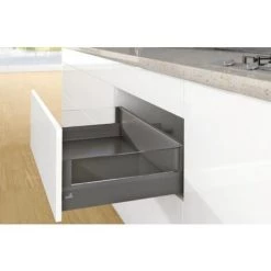 HETTICH Kit Complet Tiroir ArciTech à Casseroles Avec DesignSide Profil H94 Mm Paroi Arrière H186 Mm Anthracite Longueur 500 Mm - Anthracite