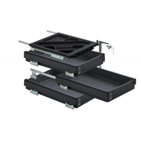 HETTICH Kit Caissons à Tiroirs Simple Systema Sortie Partielle Profondeur 530 Mm - Époxy Noir 4 HETTICH Kit Caissons à Tiroirs Simple Systema Sortie Partielle Profondeur 530 Mm - Époxy Noir – Image 2