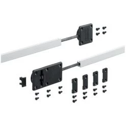 HETTICH Kit Raidisseurs Pour Portes Coulissantes De Meubles En Aluminium Pour Façade Maxi 2600 Mm épaisseur De 16 à 25 Mm