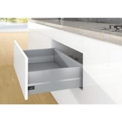 HETTICH Kit Complet Tiroir ArciTech à Casseroles Avec TopSide Profil H94 Mm Paroi Arrière H186 Mm Argenté Longueur 450 Mm - Argent