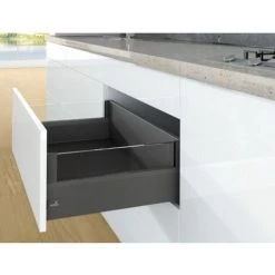 HETTICH Kit Complet Tiroir ArciTech à Casseroles Avec DesignSide Profil H126 Mm Paroi Arrière H218 Mm Anthracite Longueur 550 Mm - Anthracite