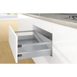 HETTICH Kit Complet Tiroir ArciTech à Casseroles Avec Tringles Profil H94mm Paroi Arrière H186mm Coloris Argenté Longueur 450mm - Argent