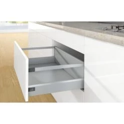 HETTICH Kit Complet Tiroir ArciTech à Casseroles Avec Tringles Profil H94mm Paroi Arrière H218mm Coloris Argenté Longueur 400mm - Argent